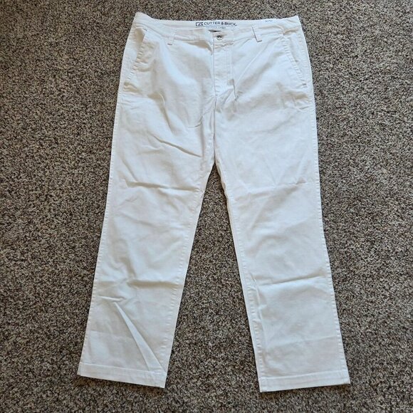 Cutter & Buck Other - Cutter and Buck Voyager Chino Pants Mens 38x30 White Preppy Tenniscore New NWT